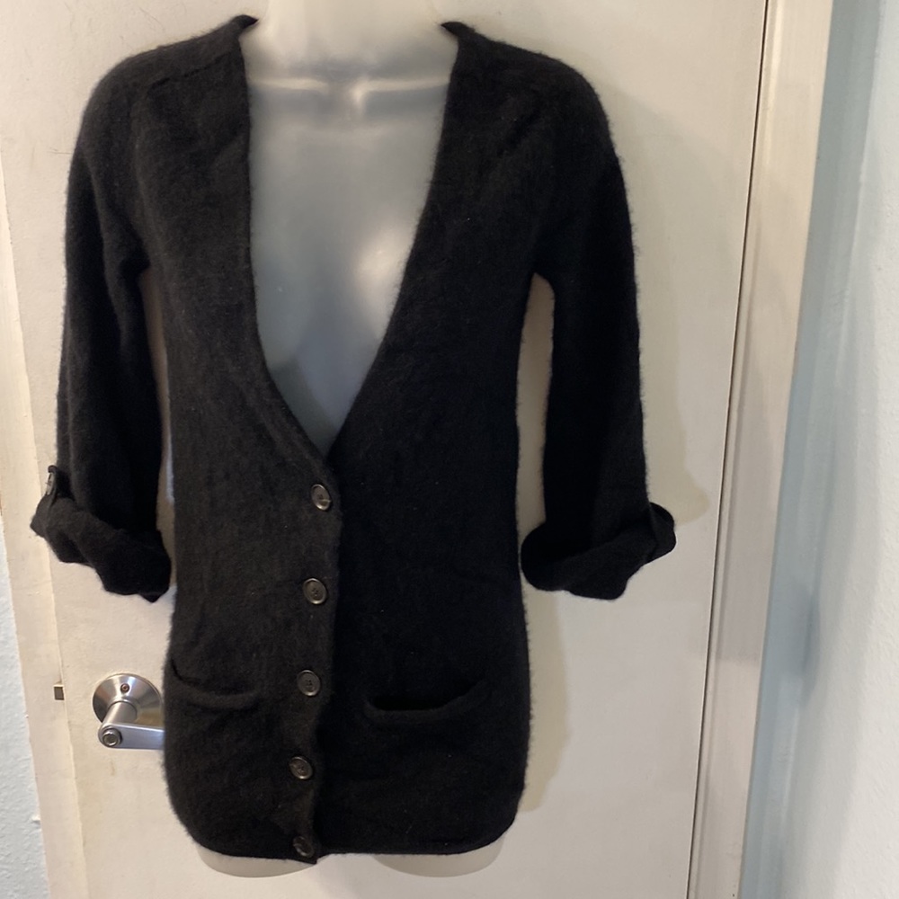 Theory Amaya 100% Cashmere Black Cardigan Sweater Size Petite XS